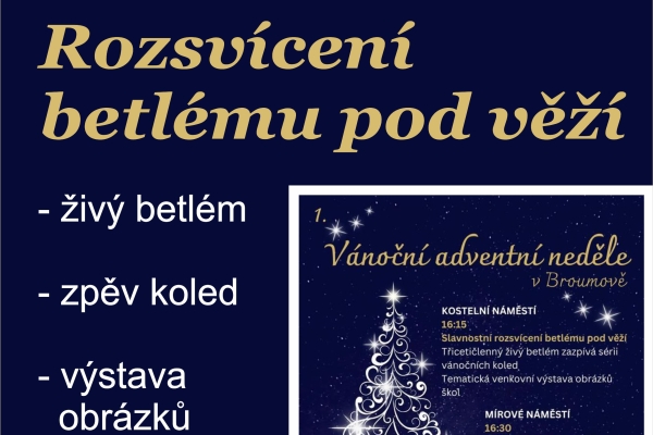 Rozsvícení betlému pod věží