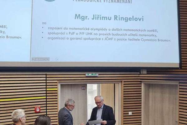 Jiří Ringel oceněn Jednotou českých matematiků a fyziků